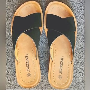 Black criss-cross sandals